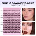 DIY Eyelash Extension kit,Lash Cluster kit waterproof Strong Hold Eyelash Bond, Eyelash Remover and Tweezer (200 Clusters).. 