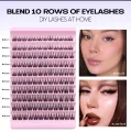 DIY Eyelash Extension kit,Lash Cluster kit waterproof Strong Hold Eyelash Bond, Eyelash Remover and Tweezer (200 Clusters).. 
