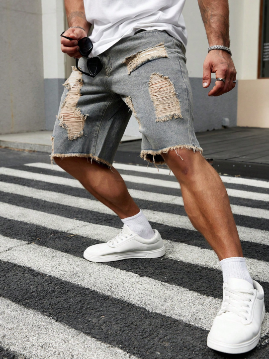 Summer%20New%20Men's%20Fashion%20Stretch%20Denim%20Shorts%20Retro%20High%20Street%20Style%20Old%20Slim%20Fit%20Short%20Jeans%20Splicing%20Design%20Cotton%20Brand%20-%20Image%205