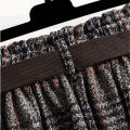 Gray Plaid Vintage Woolen Sashe Elastic High Waist A-line Loose Women's Skirt Mid-Calf Long Skirts For Women Clothing Fashion. 