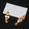 Exquisite Shiny MUSTARD Pearl And Crystal Studded Necklace Set, Wedding Jewelry Set, Golden Jewelry Set, Kundan Jewelry Set. 