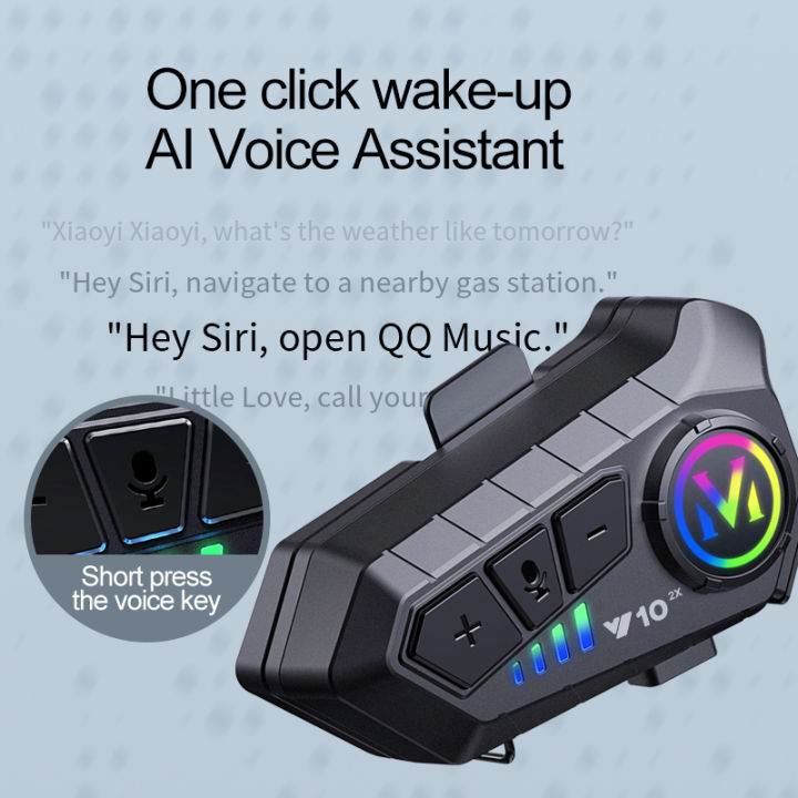 Y10-2X%201/2Pcs%20Motorcycle%20Helmet%20Bluetooth%20Headset%20Intercom%20Long%20Standby%201000mAh%20MP3%20IPX6%20Waterproof%20%20Wireless%20Hands-free%20Super%20-%20Image%202