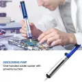 Aluminium Desoldering Suction Pump Tool Solder Sucker Suction Tin Pen Removal Device Blue Vacuum Desoldering Pump Tool. 