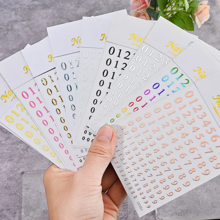 9Pcs/Set%200-9%20Numbers%203D%20Nail%20Art%20Stickers%20Gold/Silver/Colorful%20Arabic%20Numerals%20Design%20Self-adhesive%20Sliders%20DIY%20Manicure%20Decals%20-%20Image%204
