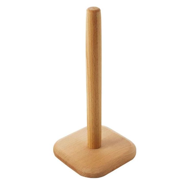 Kitchen Wooden Paper Towel Holder Vertical Shelf Simple Extended Vertical Holder ( square shape )