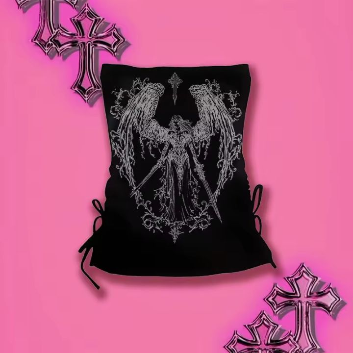 Y2k%20Retro%20Strapless%20Corset%20Tops%20Women%20Harajuku%20Cropped%20Crop%20Tops%20gothic%20Print%20Solid%20Camis%20Summer%20Casual%20Sleeveless%20Strap%20Topsexy%20-%20Image%202