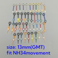 13MM NH34 Hands GMT Silver Gold Black Orange Blue Red GMT Pointer Green Luminous Fit NH34A Automatic Movement Replacement Parts. 