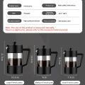 350/600/1000ML French Press Coffee Maker Pot Thickened Borosilicate Glass French Press Coffee Maker Multifunction Hand Punch Pot. 