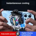 FS09 Mobile Phone Cooler- Portable 2 Gear -Blue Backlight -LED Temperature Display Cellphone Cooling Fan Smartphone Semiconductor Radiator for Gaming/Live/ Vlog, Support all Smartphones. 