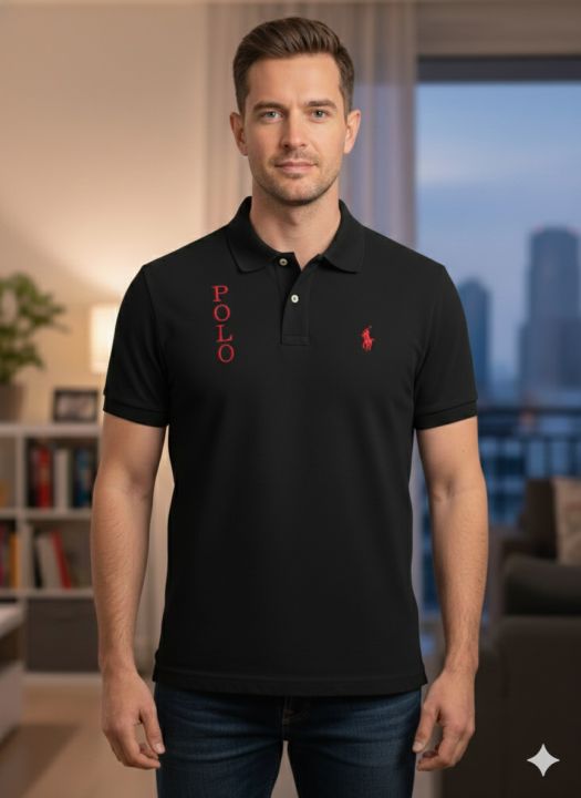 Plain Polo T-Shirt for Men Classic Slim Fit