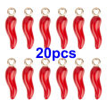 10/20/30pcs enamel red chili pendant, DIY decoration accessories, Thanksgiving, Halloween, Christmas, Valentine's Day gifts. 