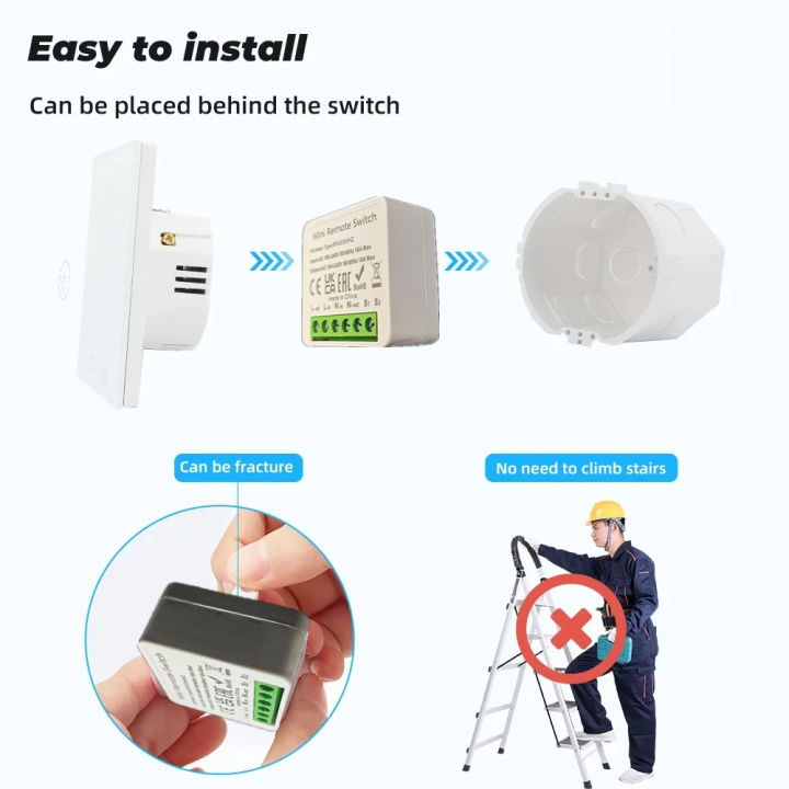 16A%20RF433%20MHz%20Smart%20Switch%20Mini%20DIY%20Wireless%20Remote%20Control%20Light%20Switches%20Relay%20Receiver%20Automation%20Module%20for%20Home%20Led%20Lamp%20-%20Image%205