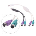 1PC USB Male To PS/2 PS2 Female Converter Cable Cord Converter Adapter Keyboard Y Splitter Adapter Connector Extension Cable. 