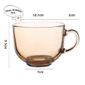 Korean style glass milk cup Milk Cup with handle feeding Cereal Milk Cup. 