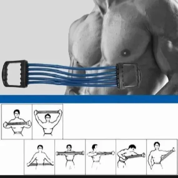 Chest Pull Spring 5 Springs Chest Expander Strength Arm Chest Pull Fitness random colors ...