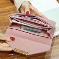 C & K long wallet women leather wallet. 