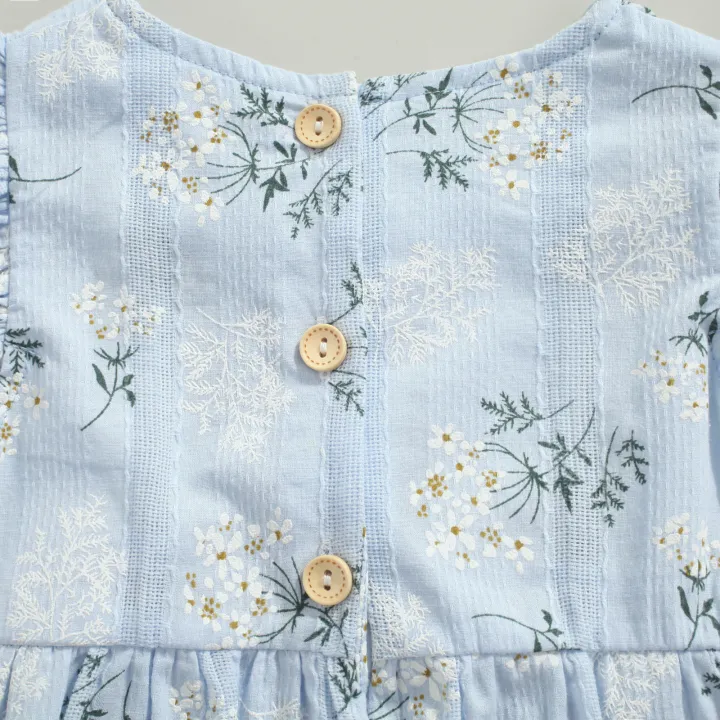 Baby%20Romper%20with%20Hairband%20Kids%20Floral%20Print%20Round%20Neck%20Fly%20Sleeve%20Bodysuit+%20Headband%20for%20Summer%20Blue/Yellow%200-24%20Months%20-%20Image%202
