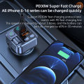 Car Bluetooth Receiver Usb U Disk Read Pd20W Fast Charging Digital Display Car Mobile Phone Adapter Fm Transmiter for Cellphones.