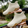 Men's Ankle Rain Boots Outdoor Waterproof Men Rain Shoes Anti-Slip Wear-resistant Men Kitchen Water Shoes Fishing Rubber Shoes.