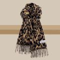 Fashion Leopard Tassels Shawl Imitation Cashmere Thickened Foulard Pashmina Hijabs Windproof Winter Warm Scarf Neck Warmer. 