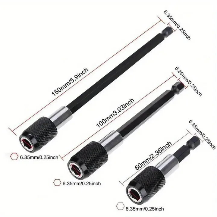 1/3pcs%20Magnetic%20Drill%20Bit%20Extension%20Set,%20Quick%20Release%20&%20Universal%20Impact%20Electric%20Motor%20Drill%20Bit%20Holder,%20Durable%20Tool%20-%20Image%203