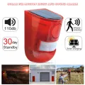 New Solar Infrared Motion Sensor Alarm With 110db Siren Strobe Light For Home Garden Carage Shed Carvan Security Alarm System. 