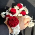 crochet rose gajra(1 piece),artificial gajray, gajray for weddings,gift for girls, birthday gifts, anniversary gifts ,floral gajras. 