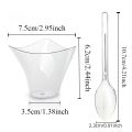 50PCS 3.4oz Mousse Twisted Triangle Cup Dessert Cup for Jelly Pudding Dessert Ice Cream with Spoon Family Gatherings Parties. 