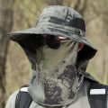 Outdoor Fisherman Hat Wide Brim Bucket Hat with Neck Cover Men Summer Breathable Mesh Sun Protection Visor Anti UV Cap Unisex.