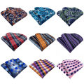 Men Pocket Square 25cm Floral Stripes Plaid Handkerchief Hanky Chest Towels For Wedding Business Party Formal .