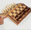 Premium Elegance: Foldable Wooden Chess Set with 32 Handcrafted Pieces. Available in Size Small, Medium and Large.. 