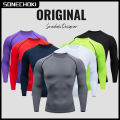 Compression Running Shirt Men Quick Dry Long Sleeve Sportswear For Male Gym Clothing Fitness Tee Training Workout Muscle Top.