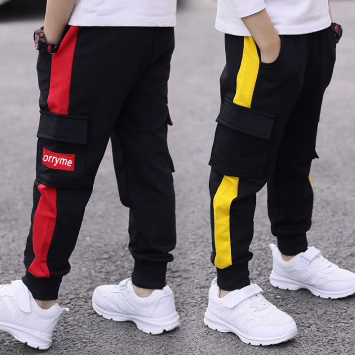 Children's Pants 2024 Spring and Autumn Handsome Boys Big Pocket Overalls Boys Casual Pants Sports Trousers 4-10 Years Old