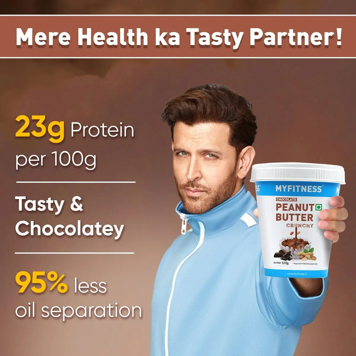Myfitness Chocolate Peanut Butter Crunchy | 23g protein per 100g - Image 2