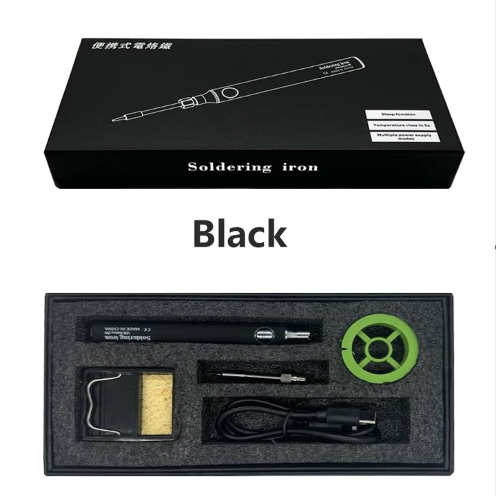 USB Iron 5V 8W/LCD 80W Cordless Soldering Iron Tool Pen Portable Electric Powered Tip Kit Rechargeable&Temperature Adjustment