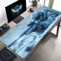 Large Mouse Pad  Soldier Design Non-Slip XXL desk pad gaming accessories Stitched Edges for Home and game for fps gamer. 