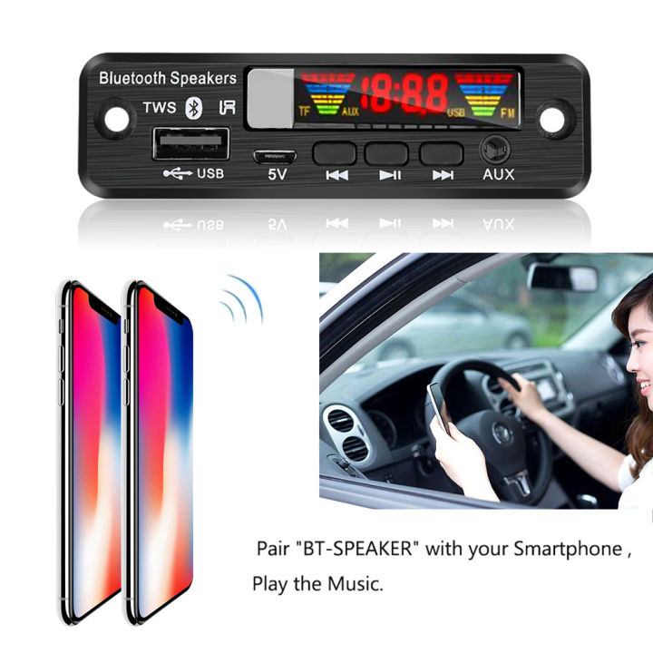 DC%205V%20Bluetooth%205.0%20APE%20MP3%20Decoder%20Board%20Handsfree%20TWS%20Wireless%20FM%20Radio%20MP3%20Player%20USB%20AUX%20TF%20FM%20Radio%20for%20Car%20Speaker%20-%20Image%202