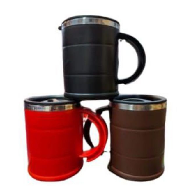 Coffee Mug With Air Tight Lid 380ml | Stainless Steel Mug With Lid And Handle, Stainless Steel Travel Mug & office Mug Leakproof Tumbler, Tea Mug - Coffee Mug -Juice - Drinks & Baby Milk Hot and Cool Long Time
