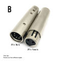 1pcs 3Pin XLR To 5Pin DMX Metal Cased Converter Audio Lighting Adapter 3 Pin To 5 Pin Female Male Connector.