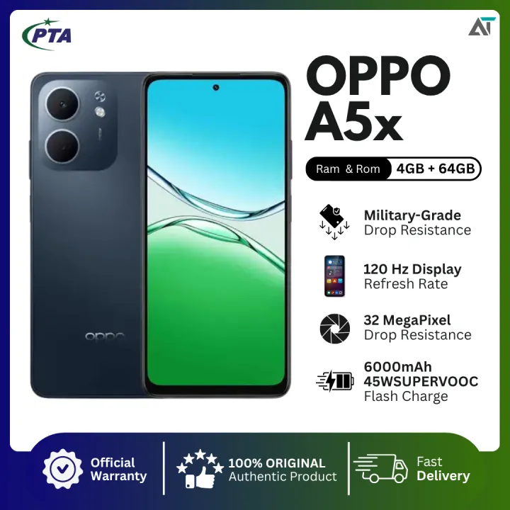 OPPO%20A5x,%204GB%2064GB%20%E2%80%93%206000mAh%20Battery,%20IP65%20Waterproof,%2045W%20Fast%20Charging,%2032MP%20Camera,%20Laser%20White%20-%20Image%202