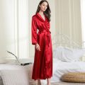 Silk Satin Red Bridal Night Dress Gown with Robe Stylish, Comfortable Sleepwear. 