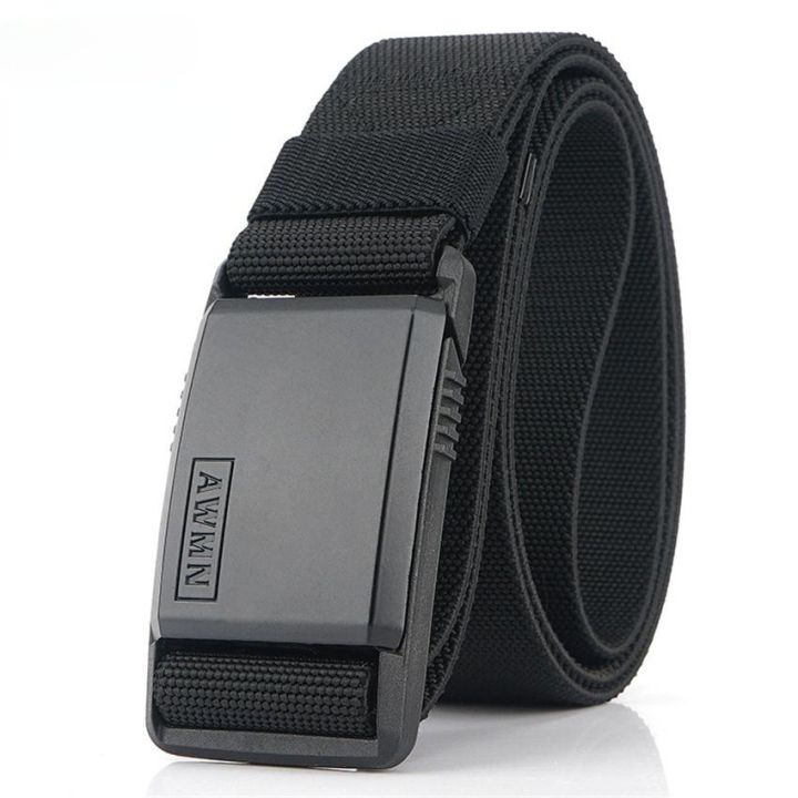 Fashion Nylon Belt  Magnetic Buckle Adjustable Belts For Men Elastic Belts High Quality Wear-resistant