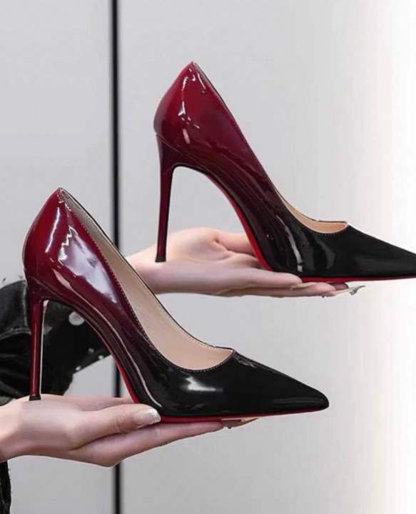 6666code%20Pointed%20Toe%20Pumps%20Gradient%20Patent%20Leather%20Stilettos%20High%20Heels%20Shoes%20For%20Women%20-%20Image%203