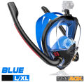 VO2max new model diving mask full face snorkel double tube oxygen breathing more convenient reduce blemish viewfinder HD 180 ° clear, no spoof. 