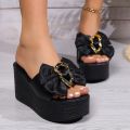 Women Wedges Sandals 2026 New Summer Women Slip on High-heeled Fashion Woman Shoes Comfortable Flower Outdoor Platform Sandals.