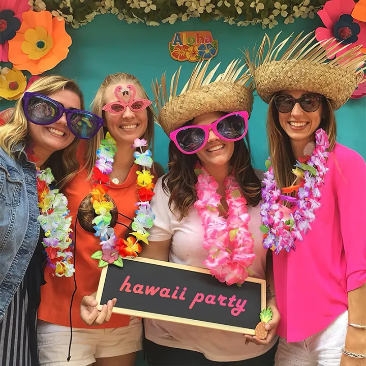 10/20/50pcs%20Hawaiian%20Flower%20Wreath%20Necklace%20Summer%20Tropical%20Birthday%20Party%20Decoration%20Luau%20Wedding%20Artificial%20Flower%20Garland%20Lei%20-%20Image%204