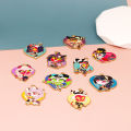 Gesh Fantasy Anime Hazbin Hotel Charm Cartoon Enamel Charms DIY Accessories Earrings Necklace Key Chain Pendant Jewelry Accessories phone case.