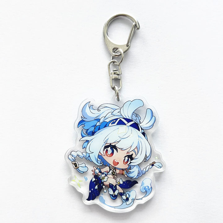 Gesh Game Genshin Impact Keyring Cosplay Emilie Mualani Kinich Two sided Acrylic Pendant Props Keychain Accessoories Key Chain phone case