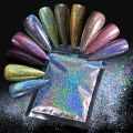 In blue In 10g/bag Rubbing Nail Powder Holographic Extra Fine Glitter Mirror Chrome Pigment Dust UV Gel Polish Nail Art Decoration phone case. 
