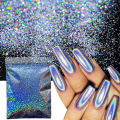 In blue In 10g/bag Rubbing Nail Powder Holographic Extra Fine Glitter Mirror Chrome Pigment Dust UV Gel Polish Nail Art Decoration phone case. 